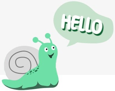 A cartoon snail with a speech bubble<br>
<br>
AI-generated content may be incorrect., Picture